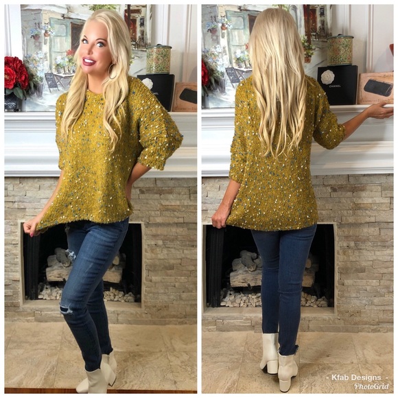 ❤️LAST 1! Short Sleeve Oversized Confetti Sweater! - Picture 5 of 7